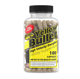 Yellow Bullet 100 caps Clear Capsules